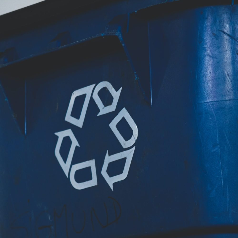 Reuse Recycle Blue Bin